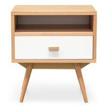 Load image into Gallery viewer, Lacey Bedside Table - Natural &amp; White - Modern Boho Interiors