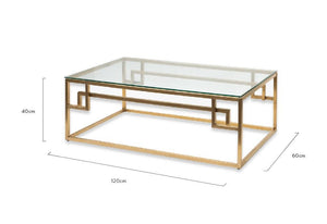 Lagi Coffee Table 1.2m - Brushed Gold Base - Modern Boho Interiors