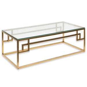 Lagi Coffee Table 1.2m - Brushed Gold Base - Modern Boho Interiors