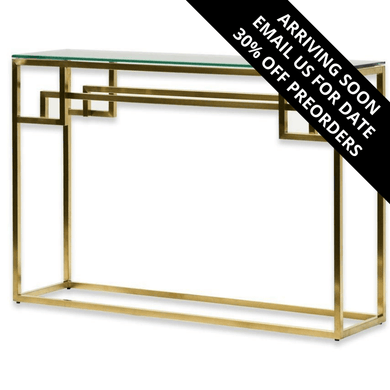 Lagi Console Table 1.15m - Brushed Gold Base - Modern Boho Interiors