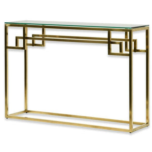 Lagi Console Table 1.15m - Brushed Gold Base - Modern Boho Interiors
