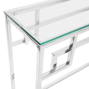 Lagi Console Table 1.15m - Stainless Steel Base - Modern Boho Interiors