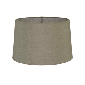 Lamp Shade (Large Drum) 16" x 14" x 10" - Dark Natural Linen - Modern Boho Interiors