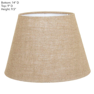 Lamp Shade (Medium Taper) 14" x 9" x 9.5" - Dark Natural Linen - Modern Boho Interiors