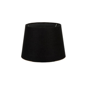 Lamp Shade (Small Drum) 12" x 10.5" x 8" - Black with Silver Lining - Modern Boho Interiors