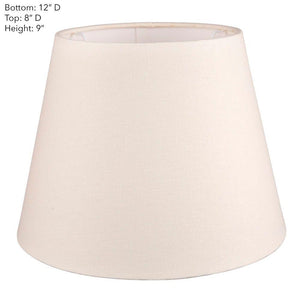 Lamp Shade (Small Taper) 12" x 8" x 9" - Textured Ivory - Modern Boho Interiors