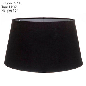 Lamp Shade (XL Drum) 18" x 16" x 10.5" - Black with Silver Lining - Modern Boho Interiors