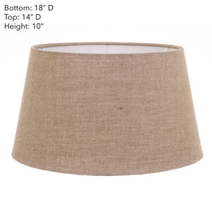Lamp Shade (XL Drum) 18" x 16" x 10.5" - Light Natural Linen - Modern Boho Interiors