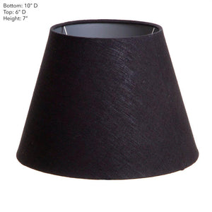 Lamp Shade (XS Taper) 10" x 6.5" x 7" - Black with Silver Lining - Modern Boho Interiors