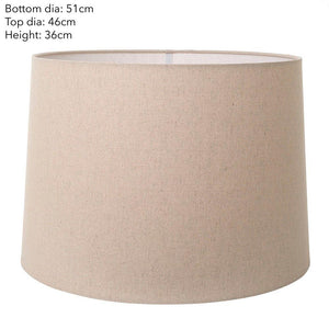 Lamp Shade (XXXL Drum) 24" x 22" x 14" - Dark Natural Linen - Modern Boho Interiors