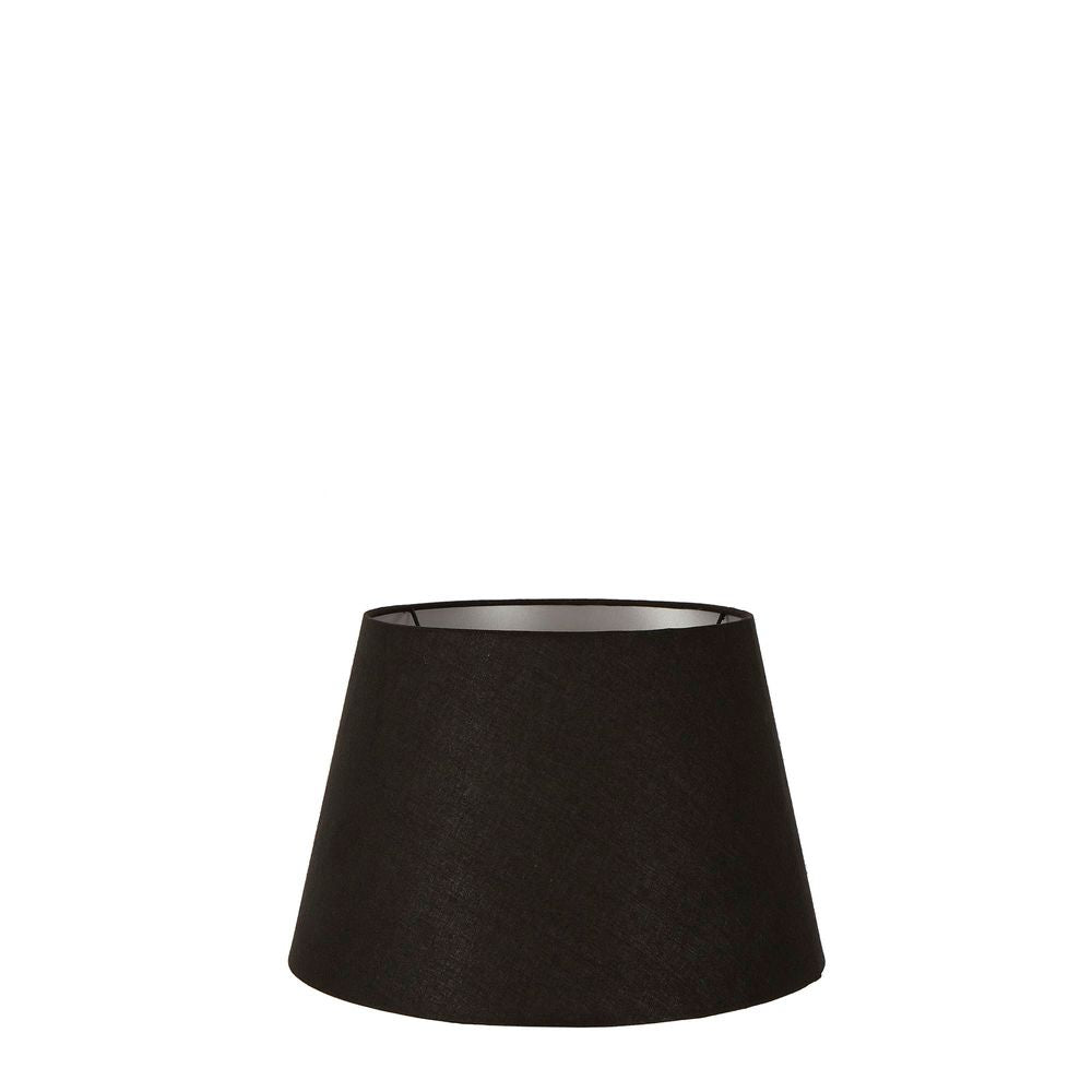 Linen Drum Lampshade XXS Black with Silver Lining - Modern Boho Interiors