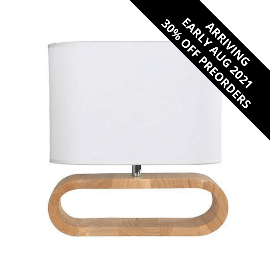 Lotal Table Lamp - Blonde Wood, White Shade - Modern Boho Interiors