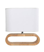 Load image into Gallery viewer, Lotal Table Lamp - Blonde Wood, White Shade - Modern Boho Interiors