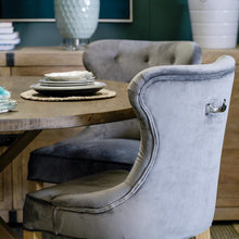 Load image into Gallery viewer, Lotus Upholstered Dining Chair - Charcoal - Modern Boho Interiors