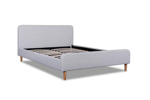 Louis Queen Bed Frame - Rhino Grey Fabric - Modern Boho Interiors