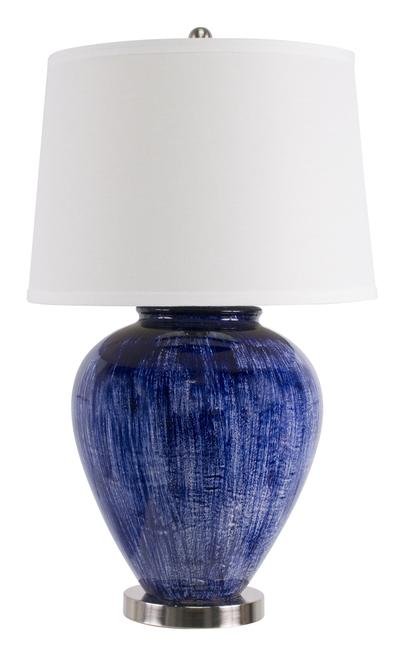 Loza Table Lamp (with Shade) - Dark Blue - Modern Boho Interiors