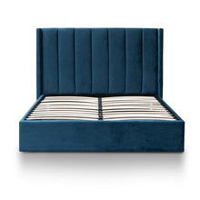 Load image into Gallery viewer, Lucca King Bed Frame - Teal Navy Velvet With Storage - Modern Boho Interiors