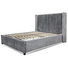 Load image into Gallery viewer, Lucca Queen Bed Frame - Charcoal Velvet - PREORDER - Modern Boho Interiors