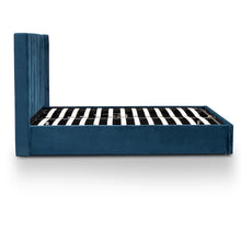 Load image into Gallery viewer, Lucca Queen Bed Frame - Teal Navy Velvet With Storage - Modern Boho Interiors