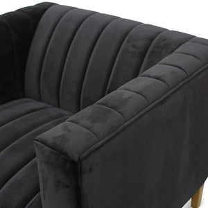 Lucca Velvet Armchair - Black - Modern Boho Interiors