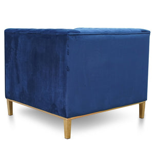 Lucca Velvet Armchair - Blue - Modern Boho Interiors