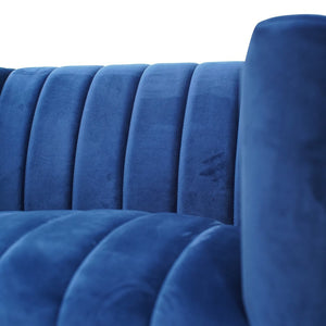 Lucca Velvet Armchair - Blue - Modern Boho Interiors