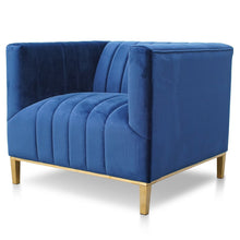 Load image into Gallery viewer, Lucca Velvet Armchair - Blue - Modern Boho Interiors
