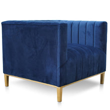 Load image into Gallery viewer, Lucca Velvet Armchair - Blue - Modern Boho Interiors