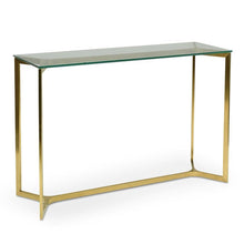 Load image into Gallery viewer, Luxe Glass Console Table 1.2m - Gold Base - Modern Boho Interiors