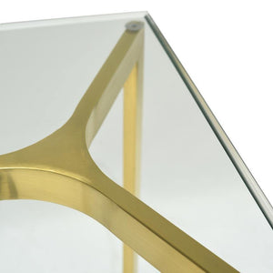 Luxe Glass Console Table 1.2m - Gold Base - Modern Boho Interiors