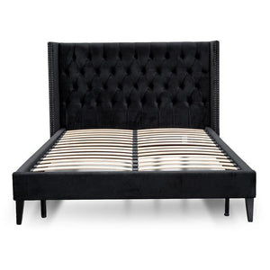 Luxy Queen Bed Frame - Black Velvet - Modern Boho Interiors