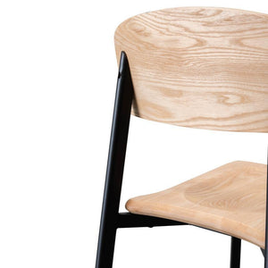 Malt Dining Chair - Matt Black, Natural Seat - Modern Boho Interiors