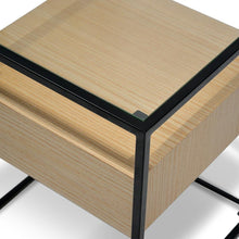 Load image into Gallery viewer, Marley Side Table - Oak with Black Frame - Modern Boho Interiors