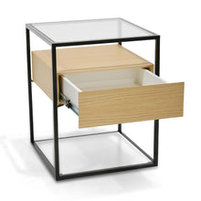 Load image into Gallery viewer, Marley Side Table - Oak with Black Frame - Modern Boho Interiors