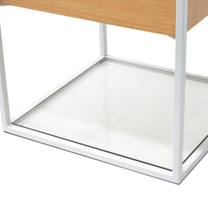 Marley Side Table - Oak with White Frame - Modern Boho Interiors