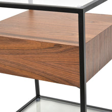 Load image into Gallery viewer, Marley Side Table - Walnut with Black Frame - Modern Boho Interiors
