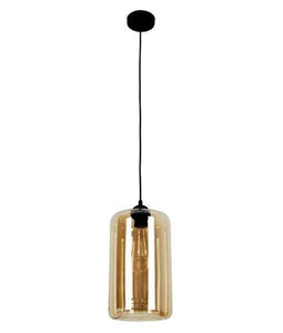 Masine Oblong Pendant Light - Amber Glass - Modern Boho Interiors