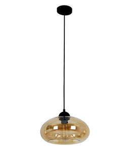 Masine Oval Pendant Light - Amber Glass - Modern Boho Interiors