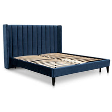 Load image into Gallery viewer, Maxwell King Bed Frame - Navy Velvet - Modern Boho Interiors