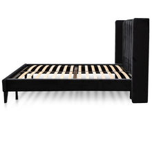 Load image into Gallery viewer, Maxwell Queen Bed Frame - Black Velvet - Modern Boho Interiors