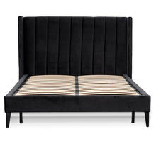 Load image into Gallery viewer, Maxwell Queen Bed Frame - Black Velvet - Modern Boho Interiors