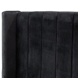Maxwell Queen Bed Frame - Black Velvet - Modern Boho Interiors