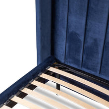 Load image into Gallery viewer, Maxwell Queen Bed Frame - Navy Velvet - Modern Boho Interiors