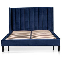 Load image into Gallery viewer, Maxwell Queen Bed Frame - Navy Velvet - Modern Boho Interiors