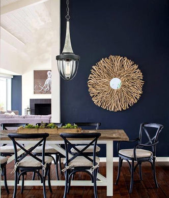 Mebalon Pendant Light - Weathered Charcoal With Washed Wood - Modern Boho Interiors
