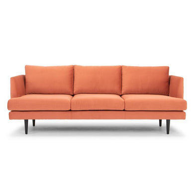 Mila 3 Seater Sofa - Dusty Orange With Black Legs - Modern Boho Interiors