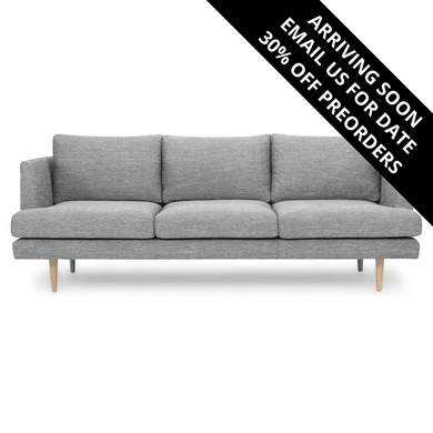 Mila 3 Seater Sofa - Graphite Grey, Natural Legs - Modern Boho Interiors