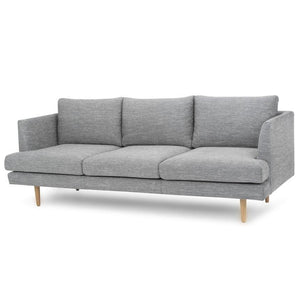 Mila 3 Seater Sofa - Graphite Grey, Natural Legs - Modern Boho Interiors