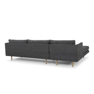 Mila 3 Seater Sofa With Left Chaise - Metal Grey - Modern Boho Interiors