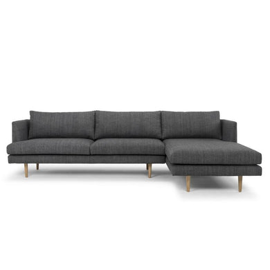 Mila 3 Seater Sofa With Right Chaise - Metal Grey - Modern Boho Interiors